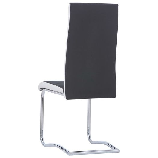 Cantilever Dining Chairs 2 pcs Black Fabric