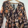 Boohoo plus chain printed wrap front skater dress New Image 2