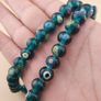 Vintage African Style Eyes Glass Beads Strand 22 inches Image 6