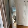 Vintage standing mirror with a classic white frame, in the style of Roger Lecal Image 2