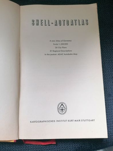 Vintage 1951 Shell Autoatlas Germany & 1951 ADAC Autobahn Map