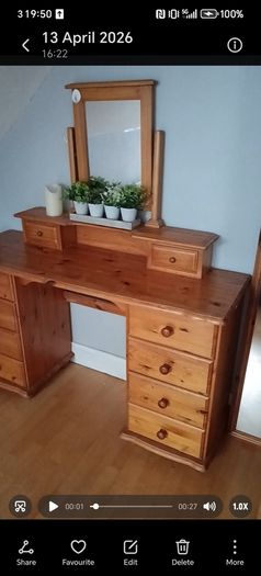 Dressing table and mirror