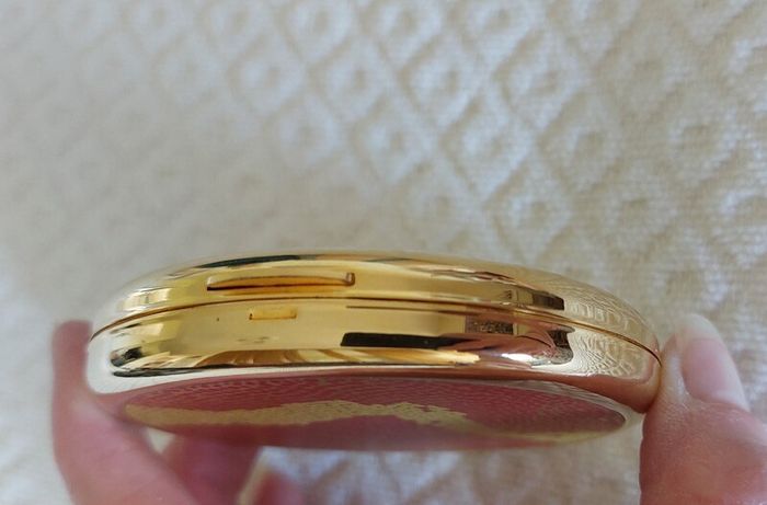 Vintage Coty 75th Anniversary L'Aimant Gold Plated Powder Compact