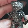 A fashionable, luxurious teddy bear keychain with marcasites. Image 4