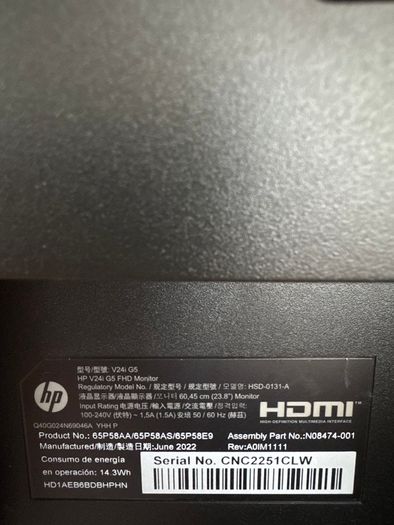 Desktop monitor 21 inch HP