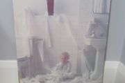 Baby in Bathroom Picture for Sale