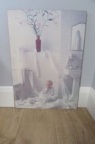 Baby in Bathroom Picture for Sale