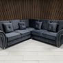 Olympia Grey Chester Arms Plush Velvet Fabric Sofa Image 9