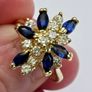 14ct Yellow Gold Sapphire & Diamond Cocktail Ring Image 5