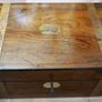 Antique Victorian  Brass Bounded Writing Box (WITH A KEY) 16" X 9" X 6,5" Image 2