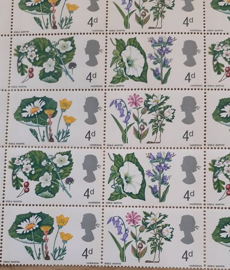 Sheets of Vintage UK Postage Stamps