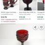 Ruby red cape cod goblet, collectors item,,sold as is ,see pictures for condition,,buyer collects or pays postage thank you. Image 3