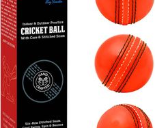 Soft & Safe Rubber Cricket Ball With Real Stitched Seam. Suitable for All Ages