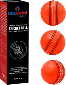 Soft & Safe Rubber Cricket Ball With Real Stitched Seam. Suitable for All Ages