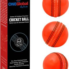 Soft & Safe Rubber Cricket Ball With Real Stitched Seam. Suitable for All Ages