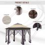 Gazebo Hexagon Patio Gazebo Pop Up Gazebo Outdoor Double Roof Instant Shelter with Netting 4.05mx4.05m Image 6
