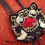 Antique Chinese Gold Couching Tiger Head Necklace  or Wall Art Image 5
