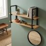 STRATA Industrial Steel Shelf Brackets (Pair) | Modern Minimalist Wall Storage Image 2