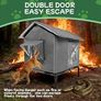 Outdoor Cat House Weatherproof with Aluminum Film Insulation, Large Feral Cat Shelter for Winter, Collapsible with Door, Easy to Assemble (Dark Grey) Image 5