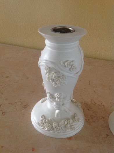 Plaster Cherub candle holders