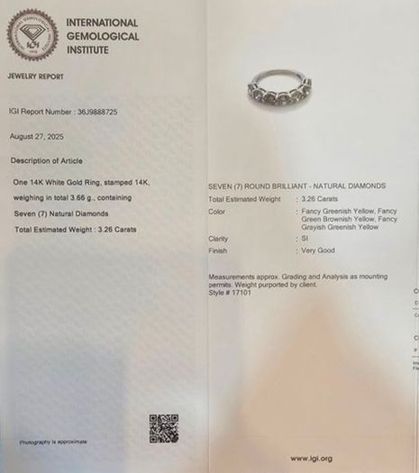 natural diamonds ring 3.26ct