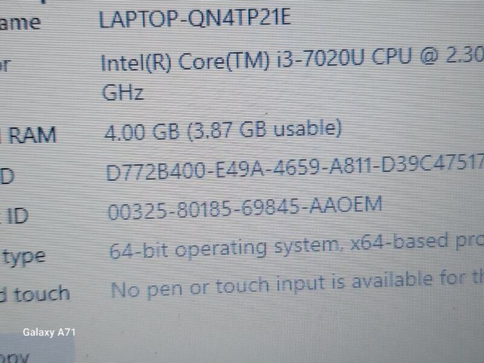 HP Laptop, 14 inch Red, Intel Core i3-7020 CPU 2.3GHz, 4GB Ram, Windows 10, Microsoft Edge, Chrome, and VLC