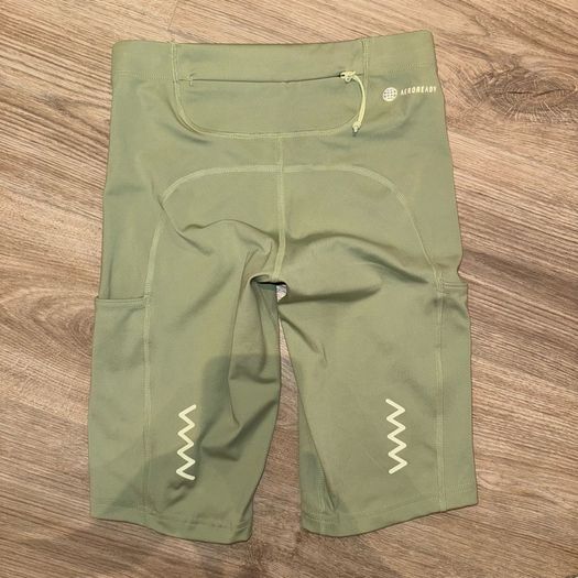 Adidas ocean plastic khaki cycling shorts XS/S