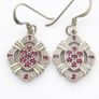 Royal Siam Sterling Silver & Pink CZ Earrings Image 3