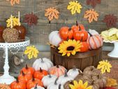 Autumn Decorations 22 Pcs Artificial Pumpkins Set Assorted Faux Harvest Pumpkins for Halloween Fall Wedding Thanksgiving Seasonal Holiday Pumpkin Ornament(Multi)