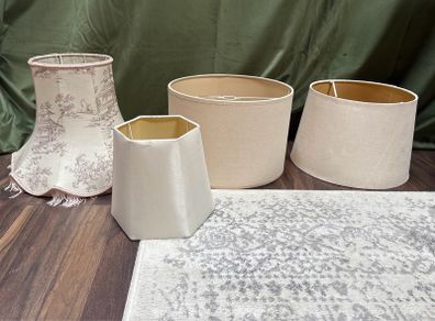 Vintage & Neutral Table Lampshades Collection 4 Piece Bundle