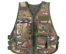 Kids Warm Camouflage Molle Tactical Vest with Pockets  Camo CP
