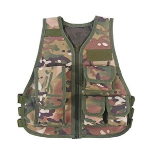 Kids Warm Camouflage Molle Tactical Vest with Pockets  Camo CP