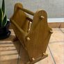 Vintage Oak Wood Magazine Rack Image 3