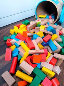 Wooden Building Blocks. Large Mixed Set (150+ Pieces).