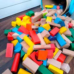 Wooden Building Blocks. Large Mixed Set (150+ Pieces).