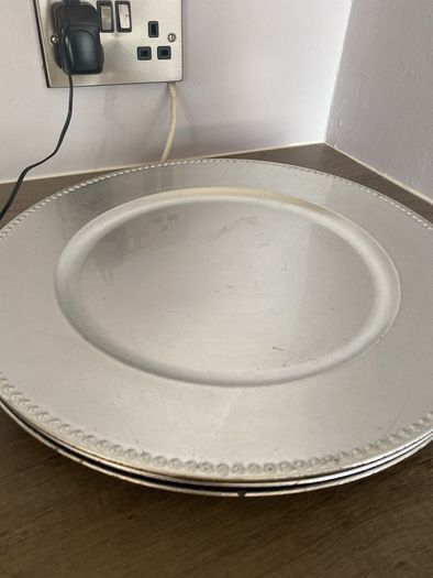 New 4 Silver Chargers