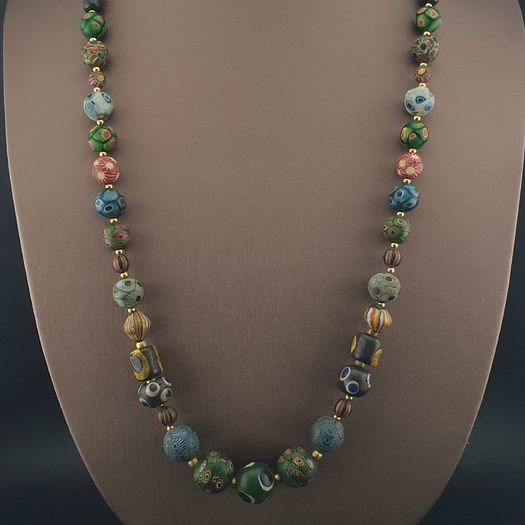 Ancient Gabri Thousand Eyes Glass Beads Necklace 26inches
