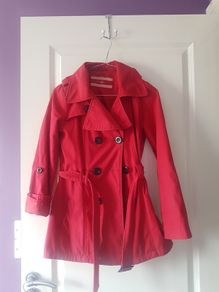 RED new look red coat fits xs s worn once