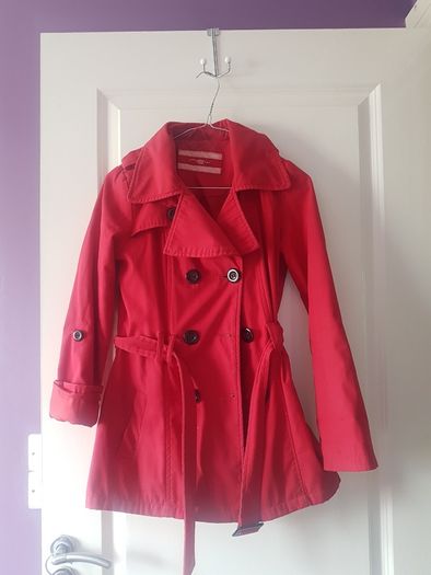 RED new look red coat fits xs s worn once