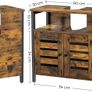 Under-Sink Bathroom Cabinet 60 x 30 x 60 cm Steel Frame Storage Cabinet Cabinet with 2 Slat Doors and Adjustable Shelf Vintage Brown/Black Image 4