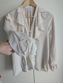 shirt women M , cream shirt long sleeved