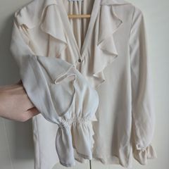 shirt women M , cream shirt long sleeved