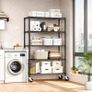 Steel Storage Shelving 5-Tier Utility Shelving Unit with Wheels, Steel Organizer Wire Rack for Home,Kitchen,Office,Garage, 45 x 120 x 192cm Image 4