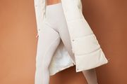 Cream faux leather longline gilet bnwt