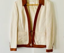 Vintage ESCADA Silk Linen Blazer EU 34 UK 6 Designer Jacket Quiet Luxury