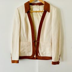 Vintage ESCADA Silk Linen Blazer EU 34 UK 6 Designer Jacket Quiet Luxury