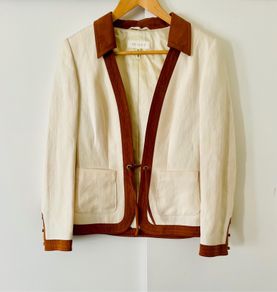 Vintage ESCADA Silk Linen Blazer EU 34 UK 6 Designer Jacket Quiet Luxury