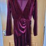 Burgundy Velvet Mini Dress Image 2