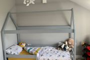 Grey wooden house bed