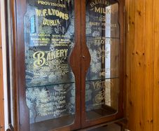 Glazed cabinet 4ft x 3ft approx., DELIVERY AVAIL